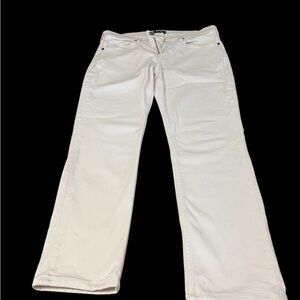 PAIGE Cream Slim Straight Jeans